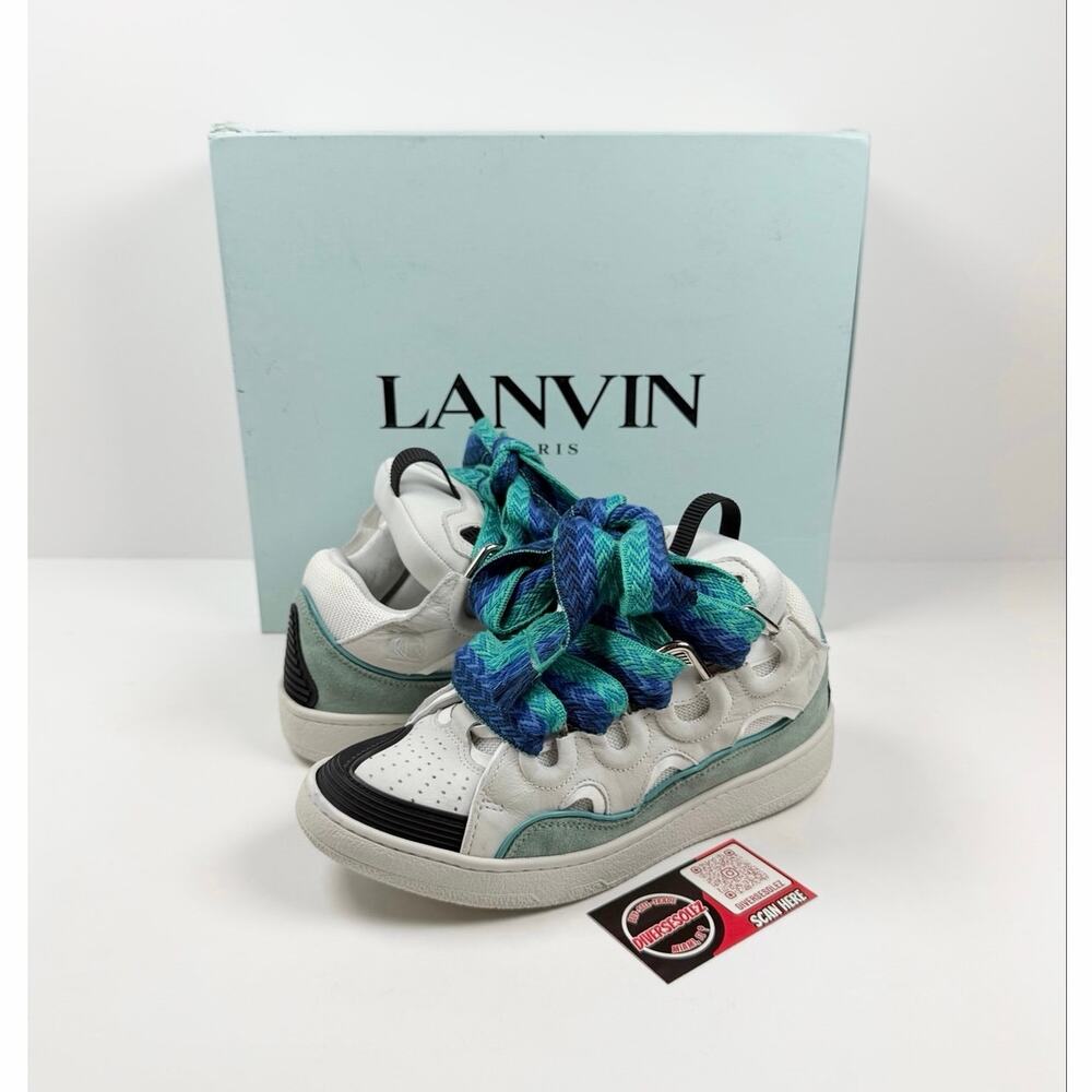Size 39EU/6US - Lanvin Curb White Blue Sneaker WORN 1X!